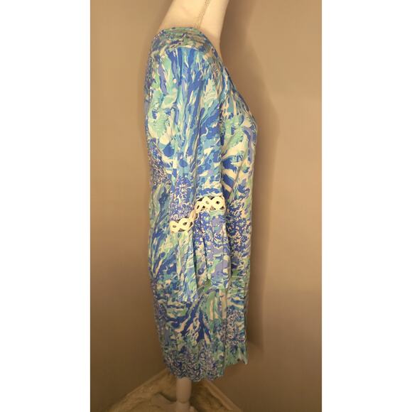Lilly Pulitzer Hollie tunic dress Blue Haven Hey Hey Soleil m - Picture 4 of 8